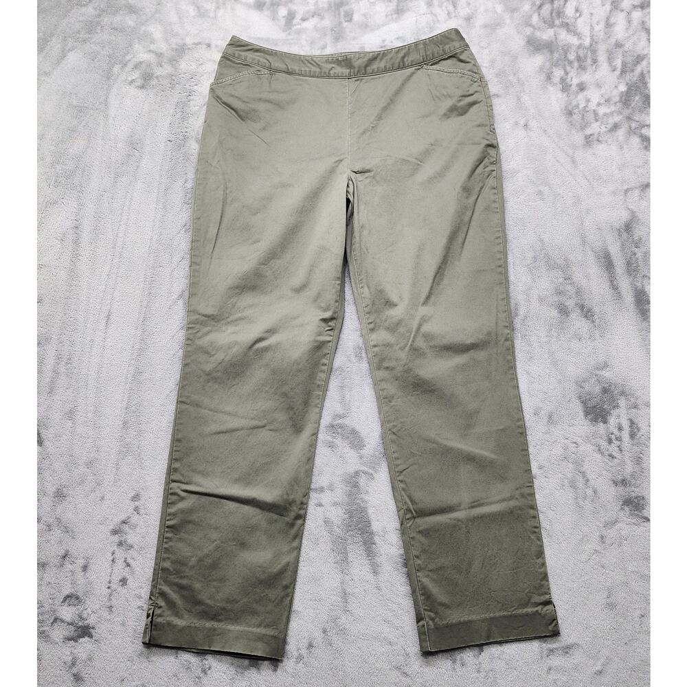 Eddie Bauer Pants Womens 12 Green Mercer Fit Straight Leg Ankle Chino‎ Stretch
